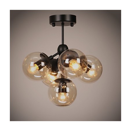 Luster 5 svetiel Sklenené guľové svetlá Retro Vonkajšie garáže Kov Luster 5 svetiel Sklenené guľové svetlá Retro Vonkajšie garáže Kov