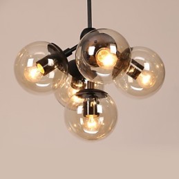 Luster 5 svetiel Sklenené guľové svetlá Retro Vonkajšie garáže Kov