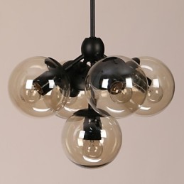 Luster 5 svetiel Sklenené guľové svetlá Retro Vonkajšie garáže Kov