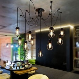 Vintage Edison viacnásobné nastaviteľné stropné svietidlo pre domácich majstrov Svetlo Závesné osvetlenie Luster Moderné elegantné priemyselné stolovanie