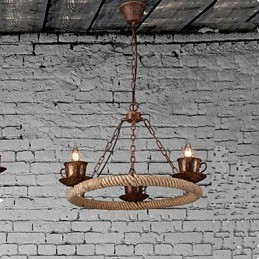 Keramický priemyselný veterný lanový luster RetroLron Luster Simple3