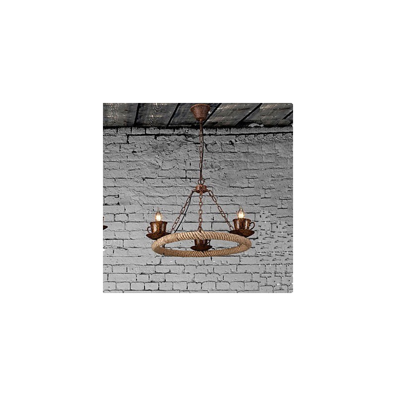 Keramický priemyselný veterný lanový luster RetroLron Luster Simple3