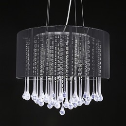 Závesný bubon Moderný 4 svetiel Navíjacie Tienidlo Krištáľový luster Luster Moderný minimalistický dizajn