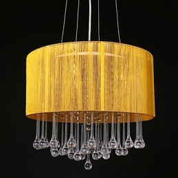 Závesný bubon Moderný 4 svetiel Navíjacie Tienidlo Krištáľový luster Luster Moderný minimalistický dizajn