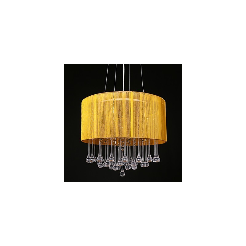 Závesný bubon Moderný 4 svetiel Navíjacie Tienidlo Krištáľový luster Luster Moderný minimalistický dizajn