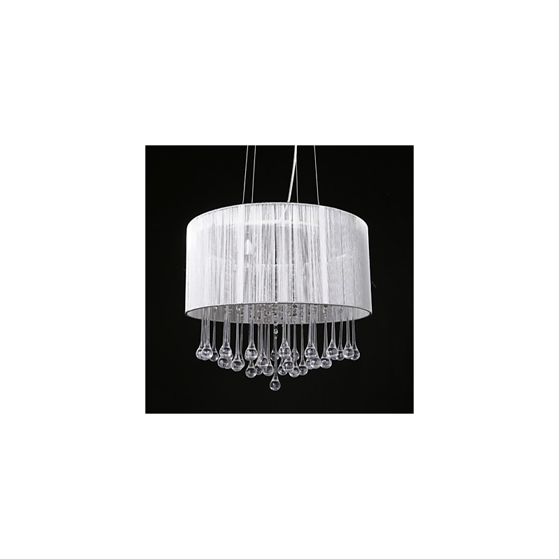 Závesný bubon Moderný 4 svetiel Navíjacie Tienidlo Krištáľový luster Luster Moderný minimalistický dizajn