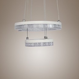 Krištáľové závesné svetlo Moderná lampa v tvare písmena "C" s dvoma krúžkami