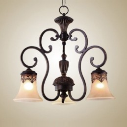 Vintage vidiecka maľba na kovový luster