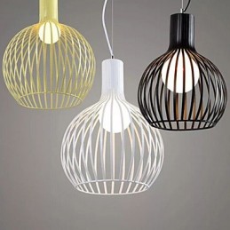 Americká retro zmluvná kovaná železná lusterová lampa z klietky
