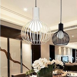 Americká retro zmluvná kovaná železná lusterová lampa z klietky