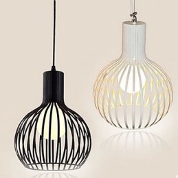 Americká retro zmluvná kovaná železná lusterová lampa z klietky