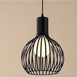 Americká retro zmluvná kovaná železná lusterová lampa z klietky