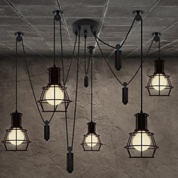 5 hlavový luster Rustic Lodge Vintage Retro Country Metal