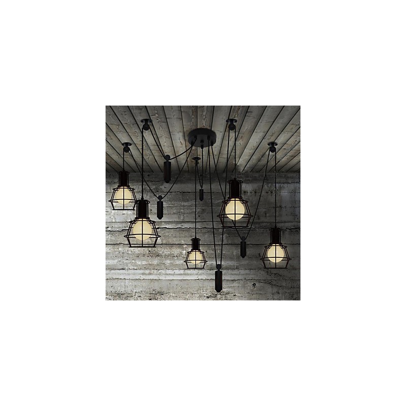 5 hlavový luster Rustic Lodge Vintage Retro Country Metal