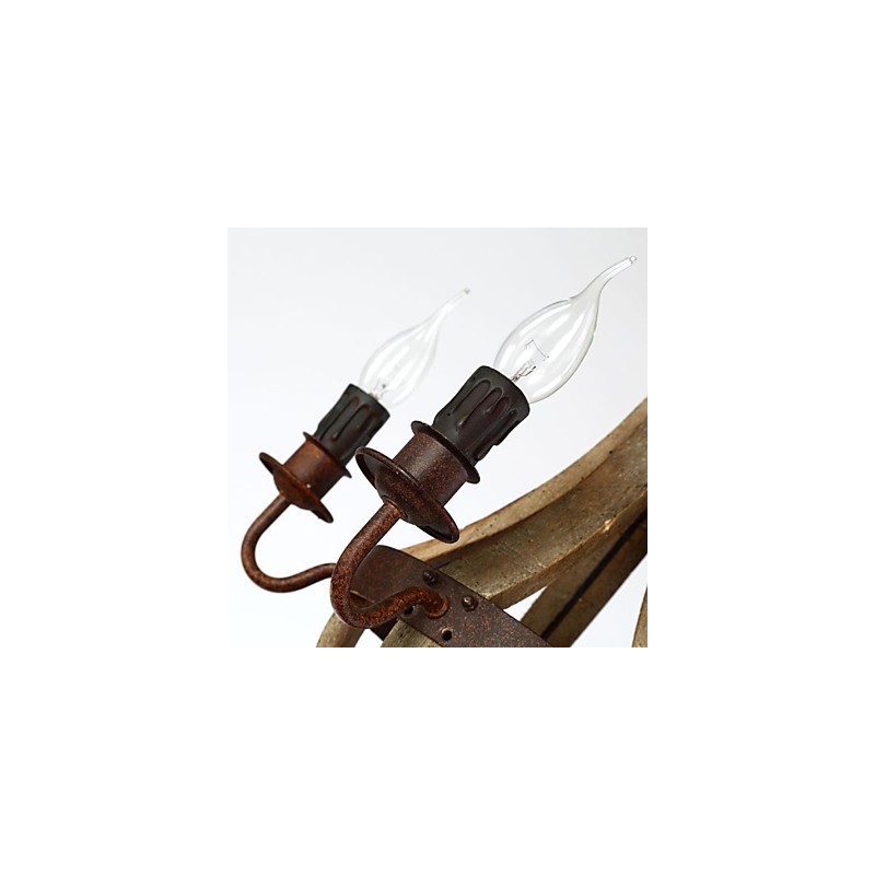 Vintage mini štýlový maľovaný drevený bambusový luster