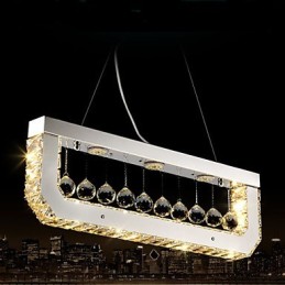 Krištáľový luster Droplight obdĺžnikového žltého svetla
