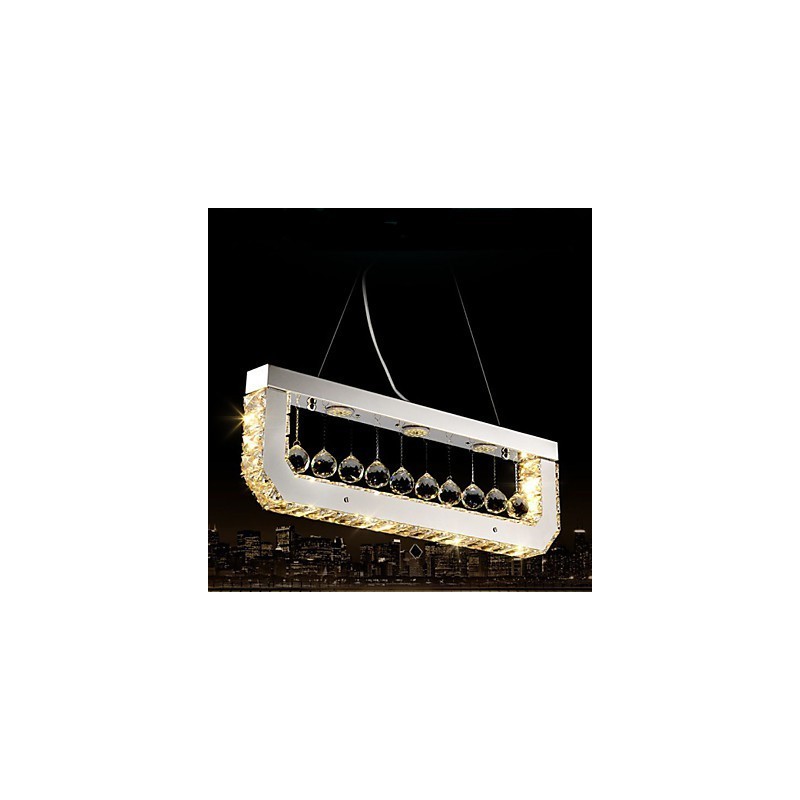 Krištáľový luster Droplight obdĺžnikového žltého svetla