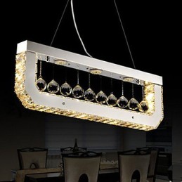 Krištáľový luster Droplight obdĺžnikového žltého svetla