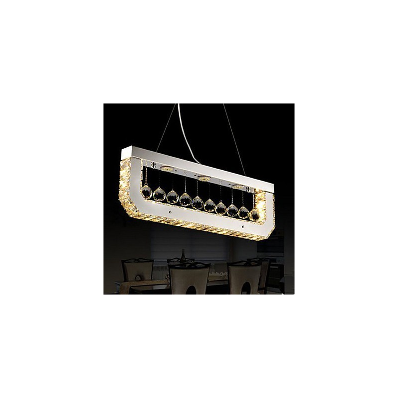 Krištáľový luster Droplight obdĺžnikového žltého svetla
