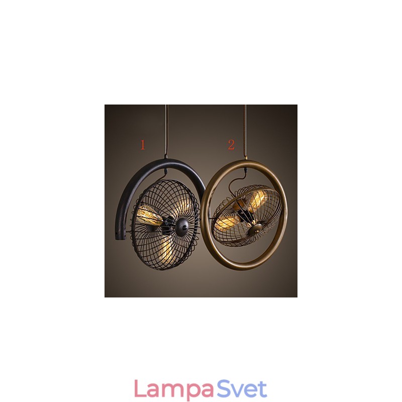 Retro klasické kovové stropné ventilátorové svietidlá Jednoduché závesné svietidlá Závesná kaviarenská lampa