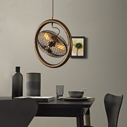 Retro klasické kovové stropné ventilátorové svietidlá Jednoduché závesné svietidlá Závesná kaviarenská lampa