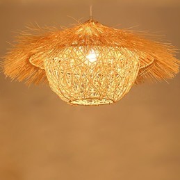 Moderná rural Cany Art tkaná ratanová jednohlavová závesná lampa