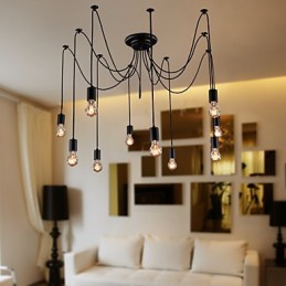 Luster Vintage Design Žiarovky zahrnuté Living 10 svietidiel Závesné svetlo