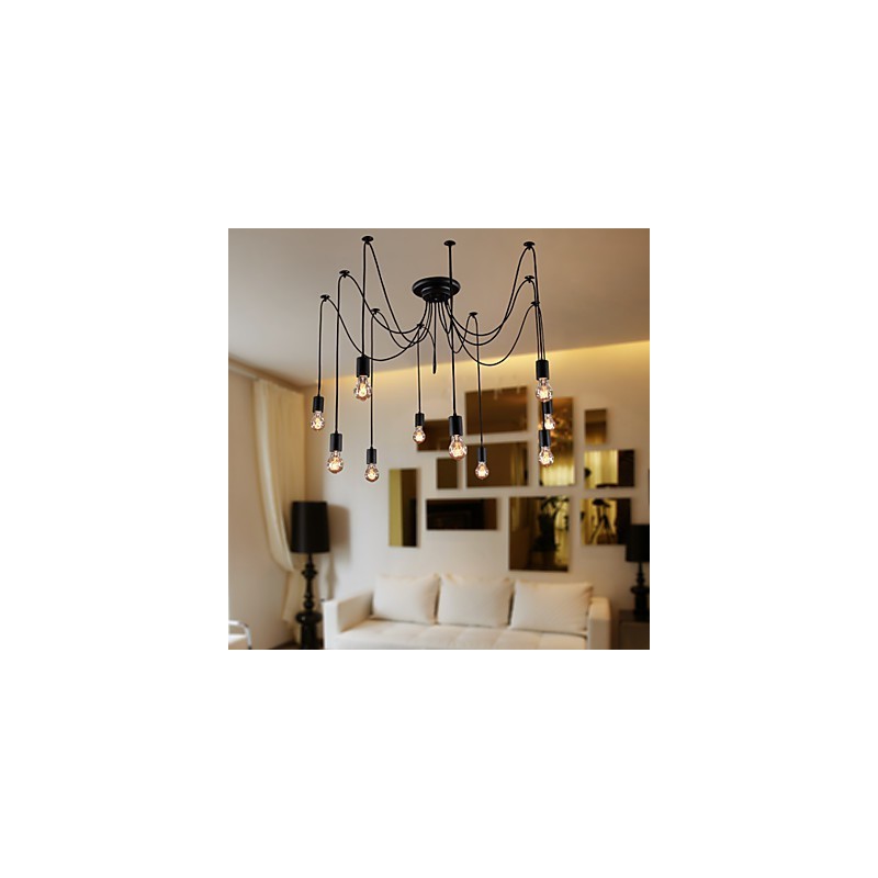Luster Vintage Design Žiarovky zahrnuté Living 10 svietidiel Závesné svetlo