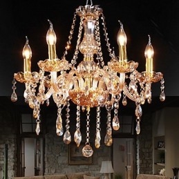 Elegantný krištáľový luster Amber 6 Lights pre domácnosť