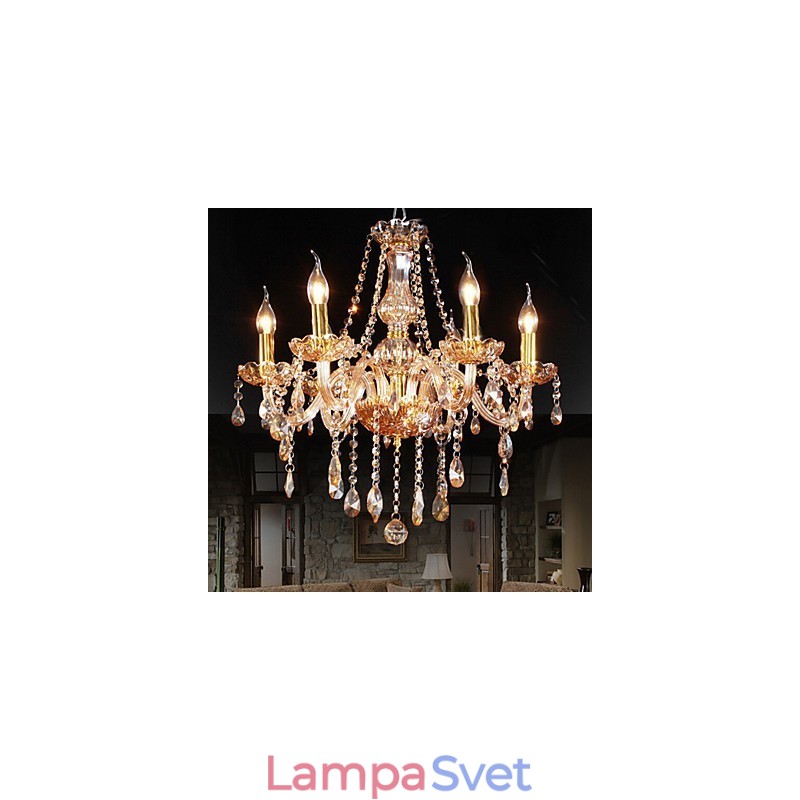 Elegantný krištáľový luster Amber 6 Lights pre domácnosť