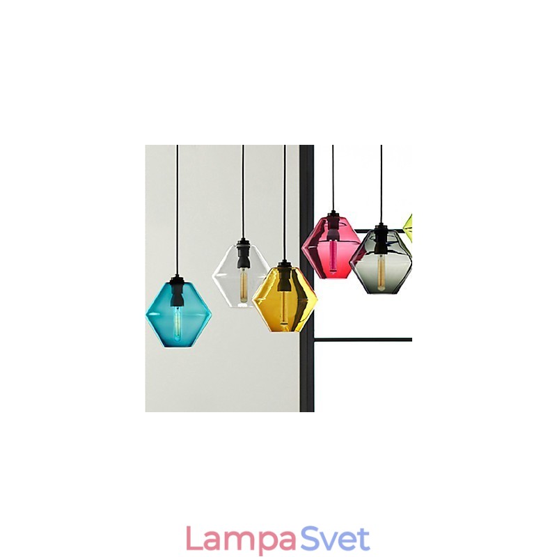 Candy Color Jednohlavý umelecký sklenený luster Závesné svetlo so skleneným tienidlom (šedá žltá zelená červená ružová modrá biela)