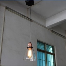 Minimalistický jedinečný retro sklenený luster