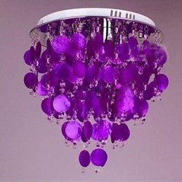 Teplá krištáľová stropná lampa