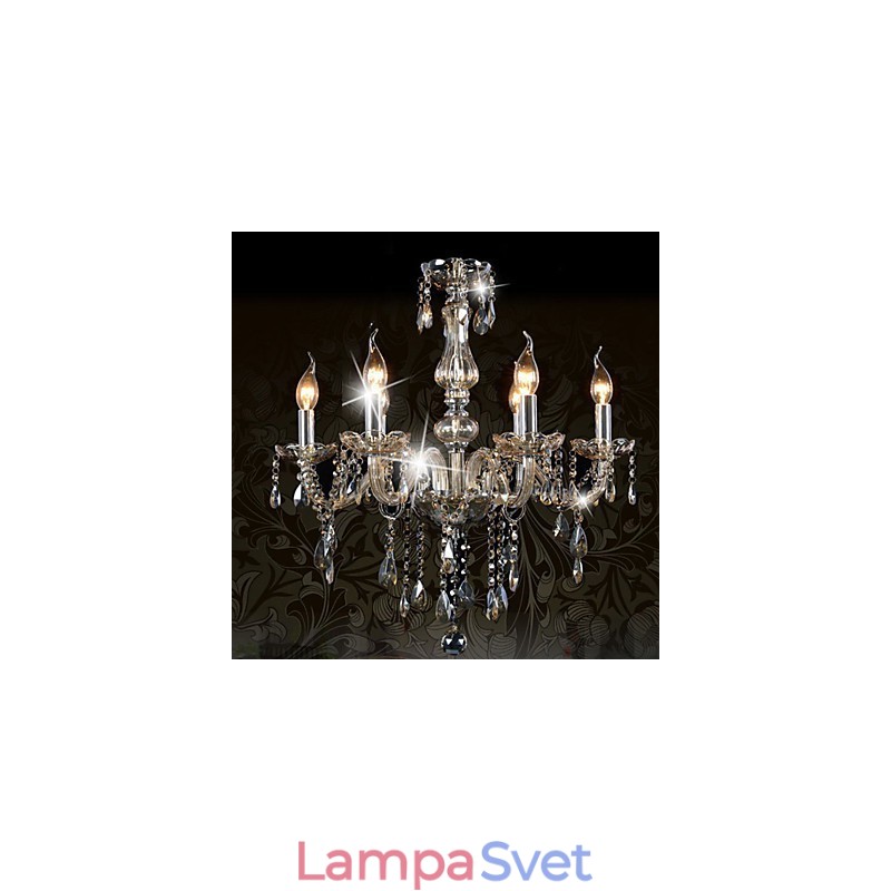 6 svetiel Luxusný krištáľový luster Cognac Color K9 Crystal Luster
