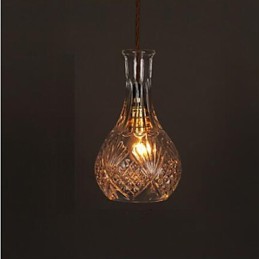 Romantická fľaša Kreatívny vyrezávaný umelecký sklenený luster Light Závesné svetlo