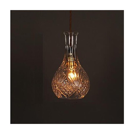 Romantická fľaša Kreatívny vyrezávaný umelecký sklenený luster Light Závesné svetlo Romantická fľaša Kreatívny vyrezávaný umelecký sklenený luster Light Závesné svetlo