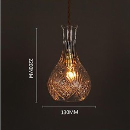 Romantická fľaša Kreatívny vyrezávaný umelecký sklenený luster Light Závesné svetlo