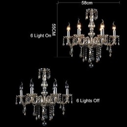 6 svetiel Luxusný krištáľový luster Cognac Color K9 Crystal Luster