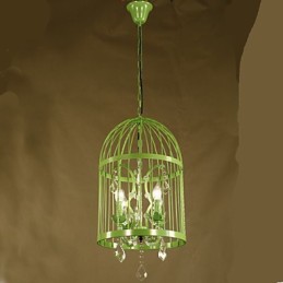 Vintage Iron Cage Lampa Luster Crystal