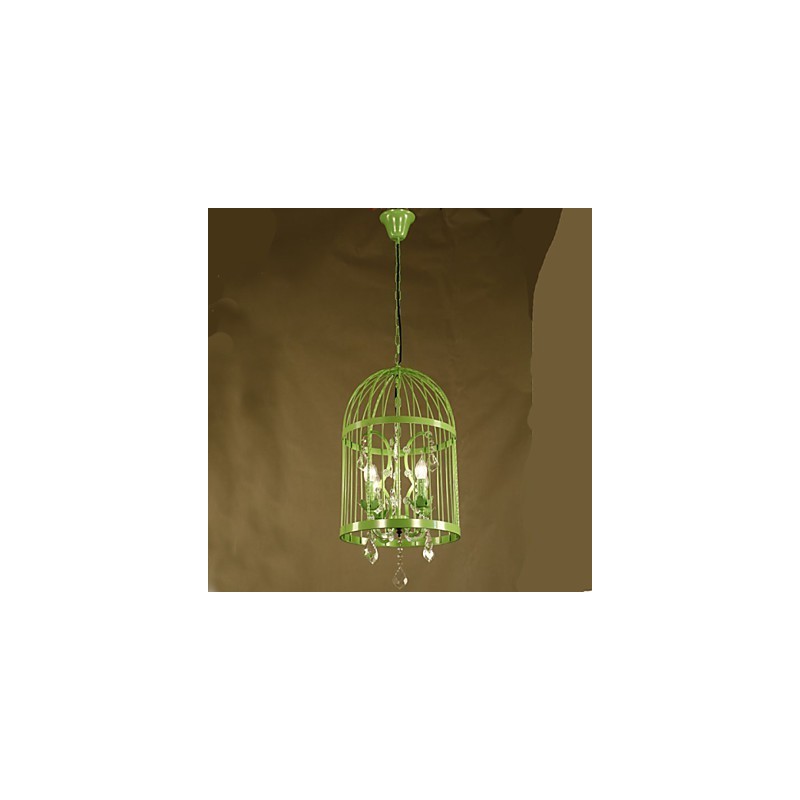 Vintage Iron Cage Lampa Luster Crystal