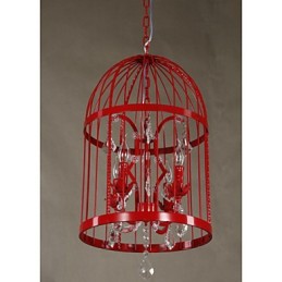 Vintage Iron Cage Lampa Luster Crystal