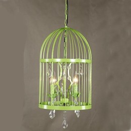 Vintage Iron Cage Lampa Luster Crystal