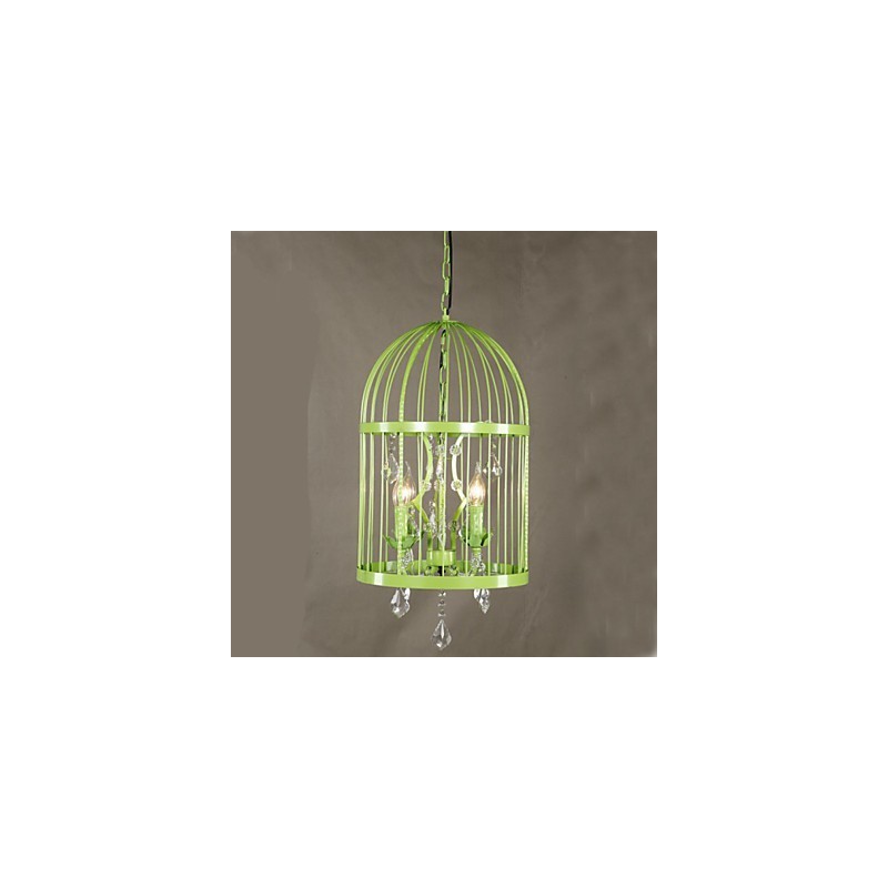 Vintage Iron Cage Lampa Luster Crystal