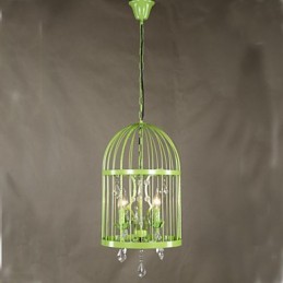 Vintage Iron Cage Lampa Luster Crystal