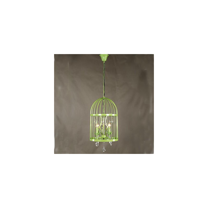 Vintage Iron Cage Lampa Luster Crystal