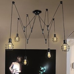 6 svetiel Country Designers Kovové závesné svietidlo