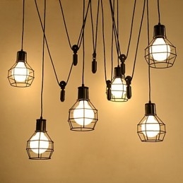 6 svetiel Country Designers Kovové závesné svietidlo