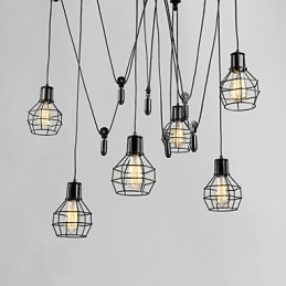 6 svetiel Country Designers Kovové závesné svietidlo