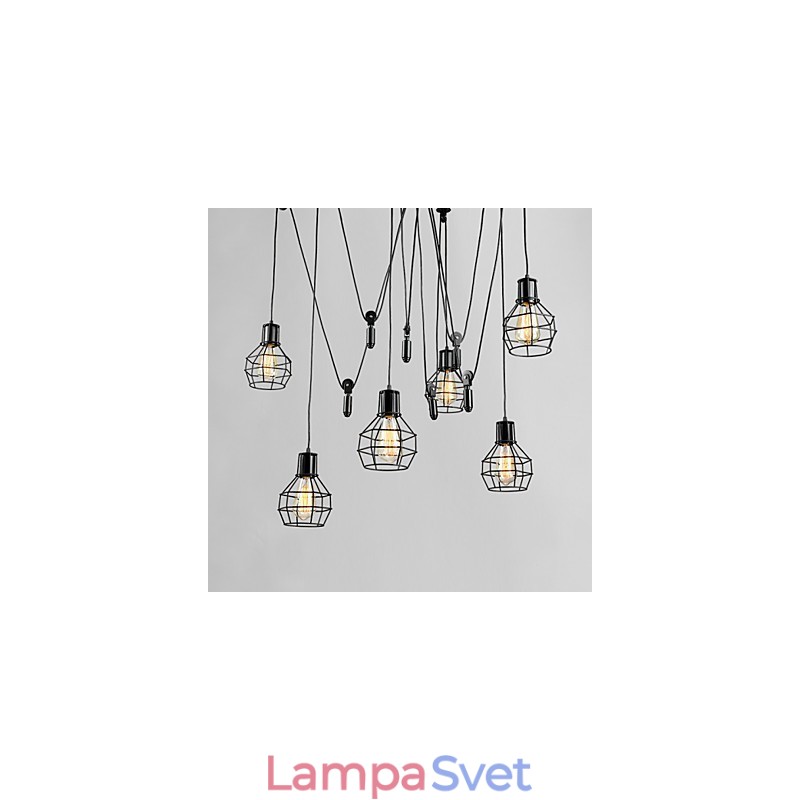 6 svetiel Country Designers Kovové závesné svietidlo
