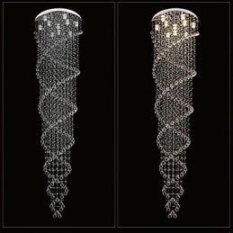 Stropné lusterové svietidlá Závesné svietidlá s dvojitou špirálou K9 Crystal